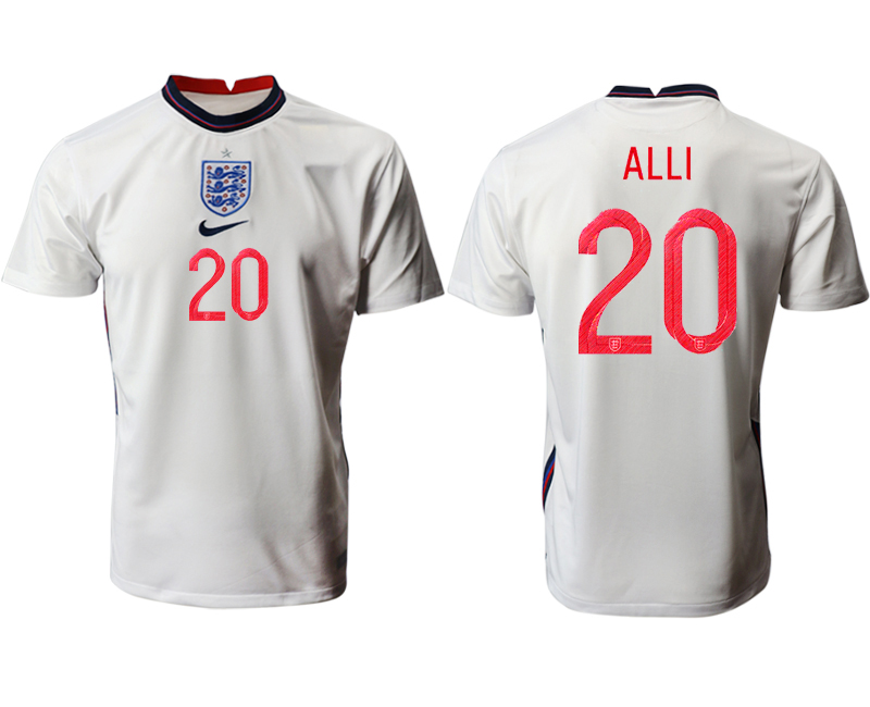 Men 2021 European Cup England home aaa version white #20 Soccer Jersey